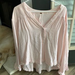 pink oversized free people top